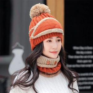 Botton Beanies Hat Mask & Neck Warmer Set
